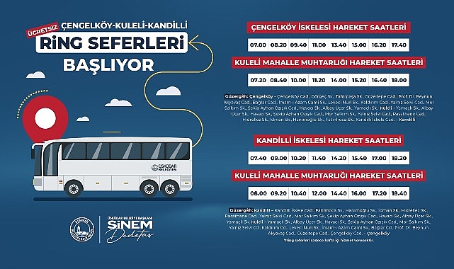 Üsküdar’da çengelköy – kuleli – kandilli ring seferleri başlıyor